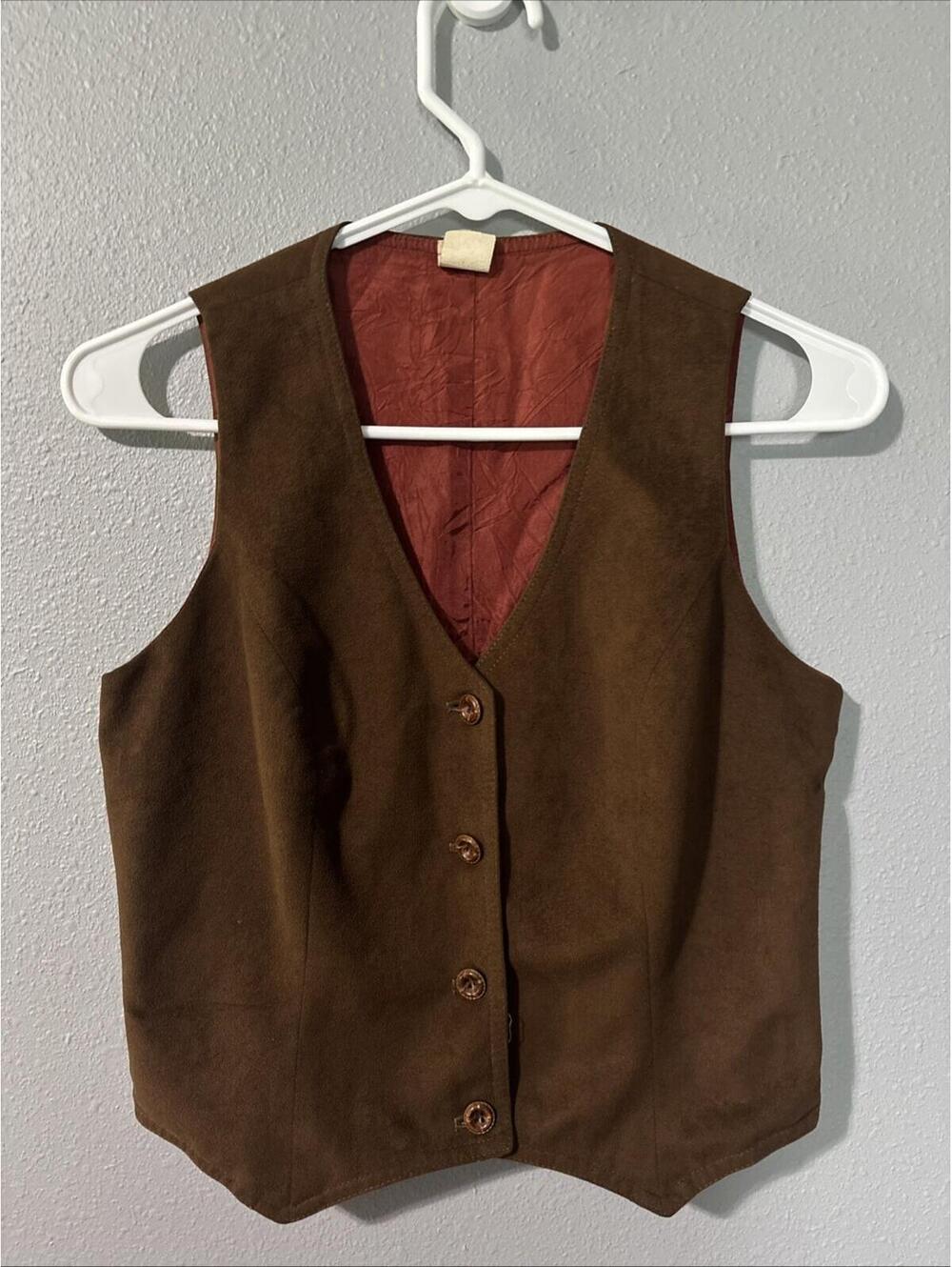 Vintage Brown Suede Best Unisex XS S